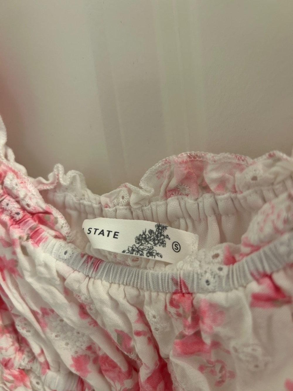 Altar’d State White Floral Sundress with Pink Rose Print - Picture 4 of 5